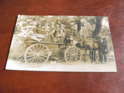 ORIGINAL ECHTFOTO POSTKARTE - KUTSCHE & PFERDE, ISLE OF MAN, RAMSEY ?