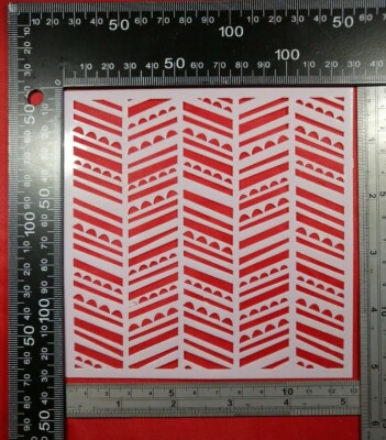 Geometrische Chevron Linien Schablone Prägung Journal Kartenherstellung Tinte Farbe #C1