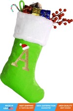 20 Inches Monogram Christmas Stockings with Letters, Large Super Soft Christmas