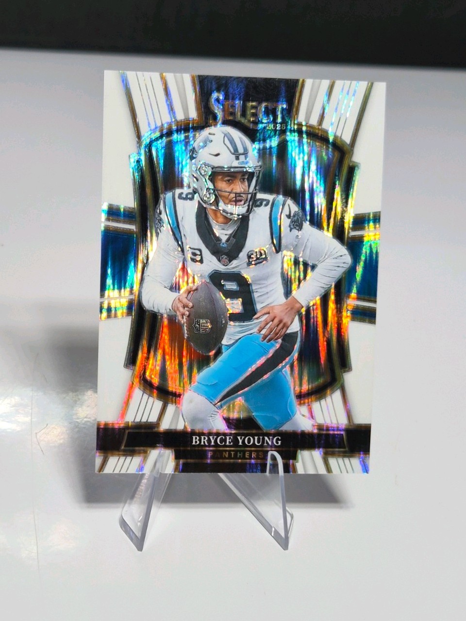 2025 Panini Select Bryce Young /799 White Shock Prizm #145 Panthers 