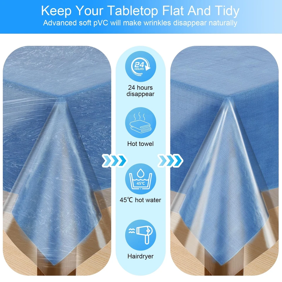 Tischdecke Klarsicht Tischdecke Transparent Tischfolie 137 x 137cm Meterware ... - Bild 4 von 4