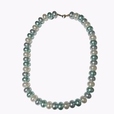 Elegant Faux Pearl Choker Necklace White Blue Beads Retro Fashion Jewelry Women