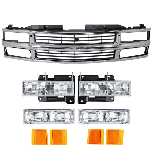 Chrome Grille and headlight for Chevy Suburban Chevrolet C/K 1500 2500 Truck