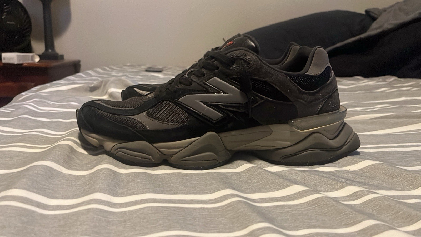 New Balance 9060 Black Castlerock Grey Running Shoes Size 13