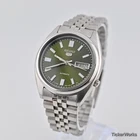 Seiko 5 Automatic 7009 Sunburst Olive Dial 1980s Vintage Watch