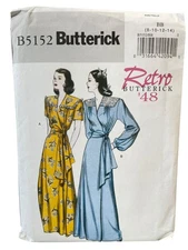Butterick B5152 Misses' Retro 1948 Robe Dress Pattern Sizes 8-14