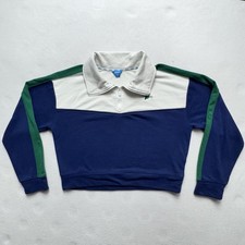 Prince Pickleball Women s Cropped Quarter Zip Sweatshirt Blue White Green XL