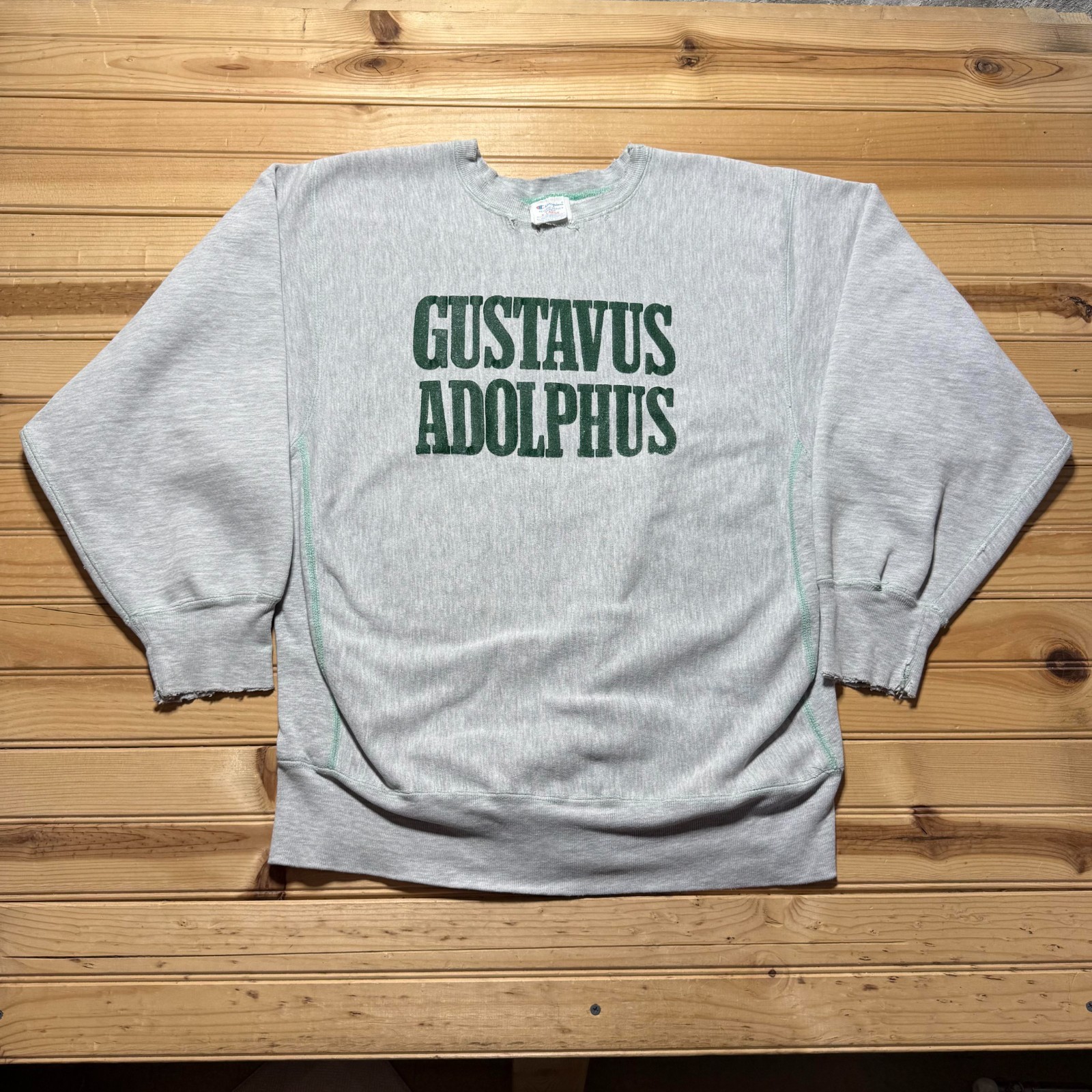 Vintage 80s Champion Gustavus Adolphus Reverse Weave Warm Up Sweatshirt USA - XL