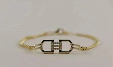 1 Ct Round Cut Simulated Diamond Women Paperclip Bracelet 14K Yellow Gold Plated