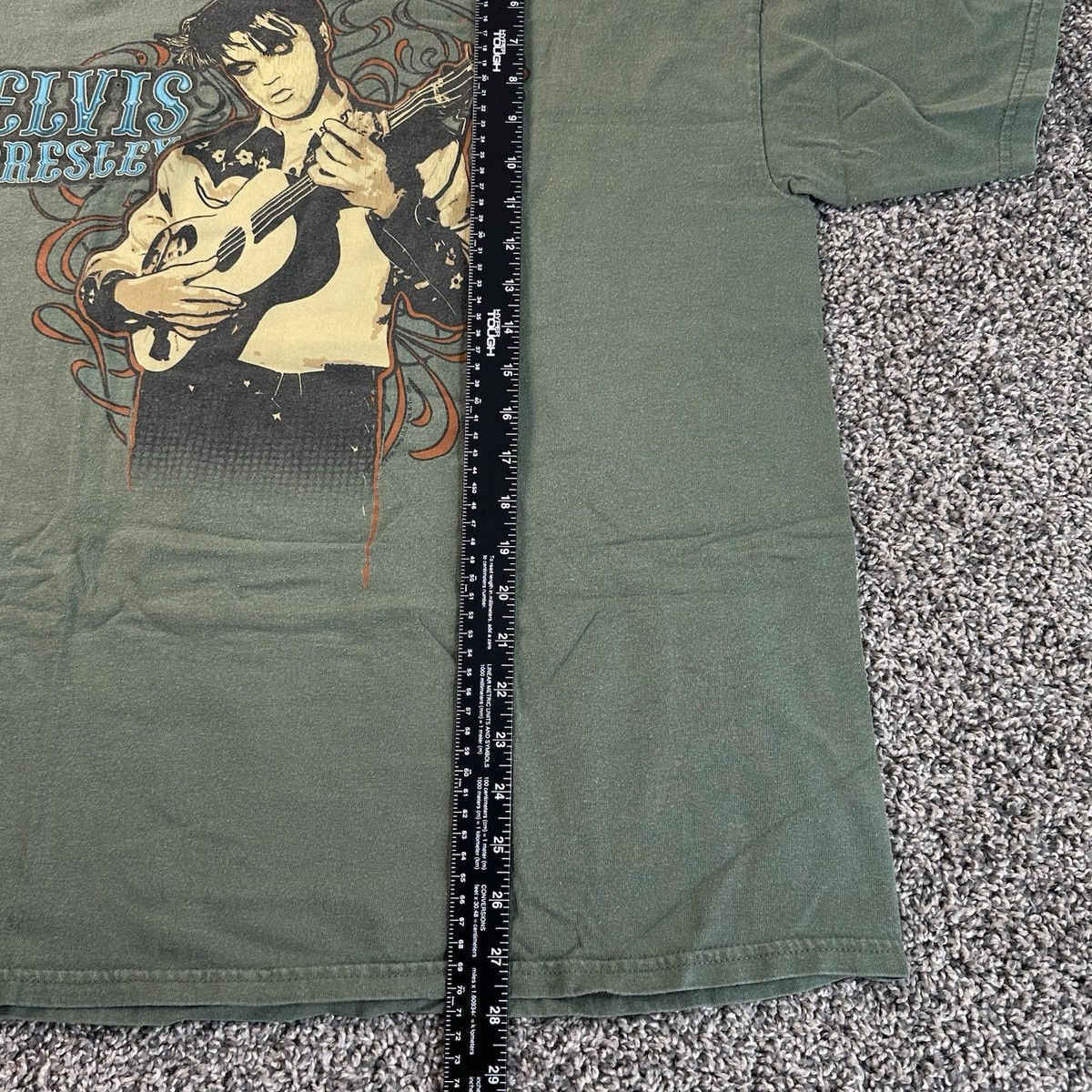 Elvis Presley T-shirt Liquid Blue Adult XL Olive Green Graphic Print Y2K View 6