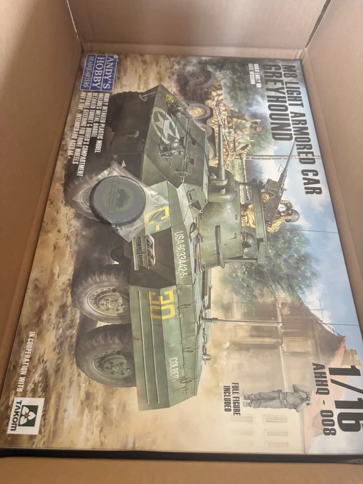 1/16 US M8 Greyhound Andy's Hobby Headquarters AHHQ008 nuevo en caja Foto 3 de 4