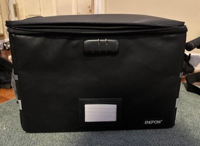 ENGPOW Portable Fireproof Waterproof File Storage Box Case Bag Foldable Black