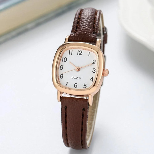 Kegllect Square Women Simple Small Dial Student Watches Vintage Belt Quartz - Picture 26 of 28