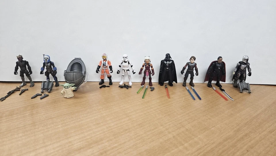 Star Wars Mission Fleet Hasbro Figure Lot 10 W Grogu Mandalorian Ahsoka Vader - Image 2 of 4