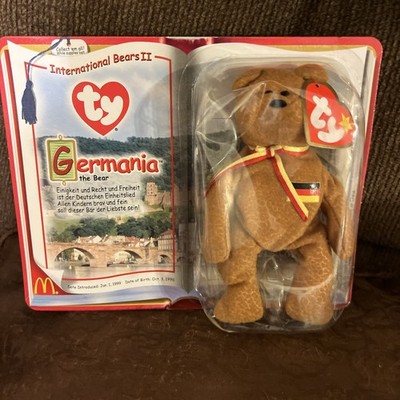 Ty Teenie Beanie Baby GERMANIA the Bear McDonald s International Bears II NEW