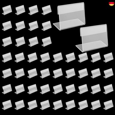 50 Stück Mini Acryl Etikettenhalter, 6x4cm Tischaufsteller, Namenskarten Halter,