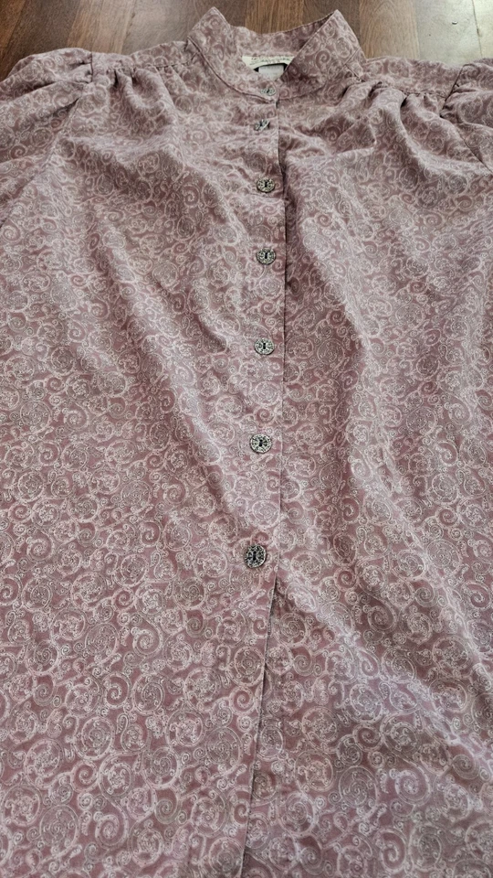 Винтажная коллекция Wah Maker США женщин XL длинным рукавом Puff рубашка Western - Изображение 4 из 4