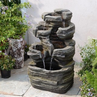 62CM Rock Cascading Water Feature Outdoor&Indoor 6 Tier Naturefalls Garden