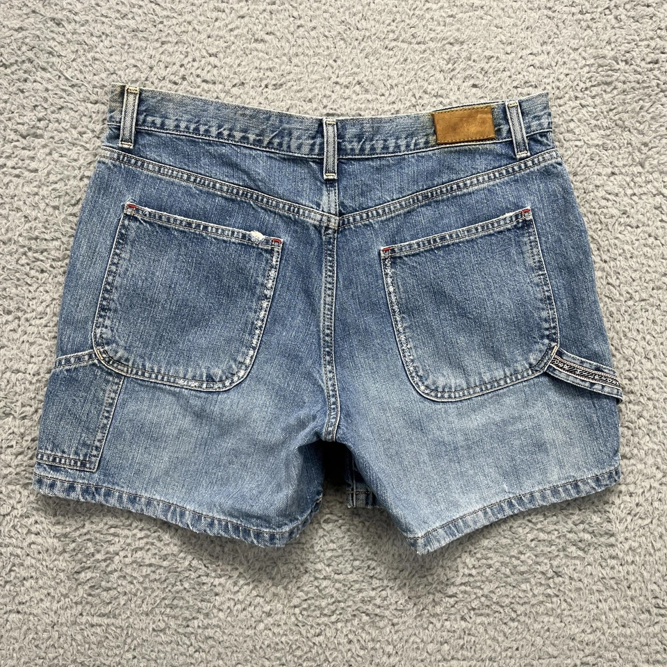 Vintage Tommy Hilfiger Shorts Womens 10 Blue Denim Carpenter Utility Y2K 00s - Image 4 of 4