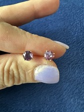 14k Yellow Gold Amethyst Stud Earrings, 5mm