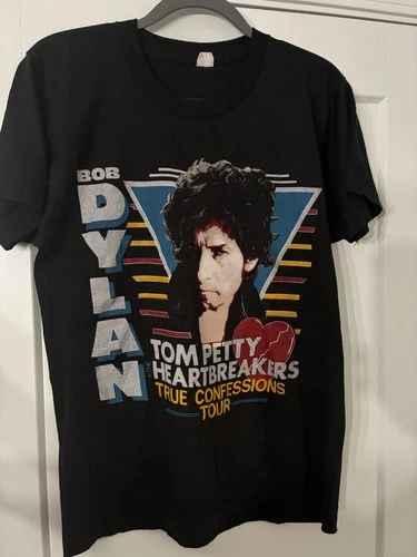 Original Bob Dylan Tom Petty Concert T-Shirt Size L Tru 1980s vintage concert t-shirt, vintage, single stitch, B+ condition