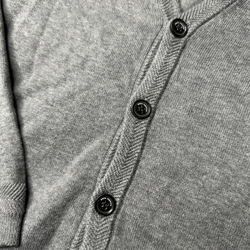 Paco Rabanne первоклассный хлопок серый кардиган свитер уютный школы размер средний - Изображение 2 из 4