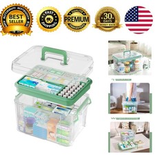 15QT Clear Medicine Organizer Box with Handle Plastic Medicine Container Tray
