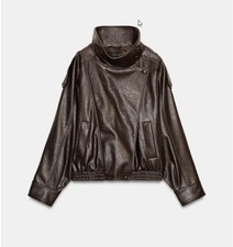 Giacca Zara effetto pelle ecopelle giubbino pelle 4391/872/800 L nuovo con etichetta
