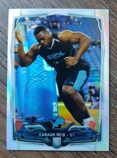 2014 Topps Chrome Caraun Reid Silver Refractor Rookie Card #215, Detroit Lions 
