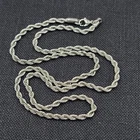 Vintage Rope Chain Necklace Silver tone 24" Estate Costume Jewelry