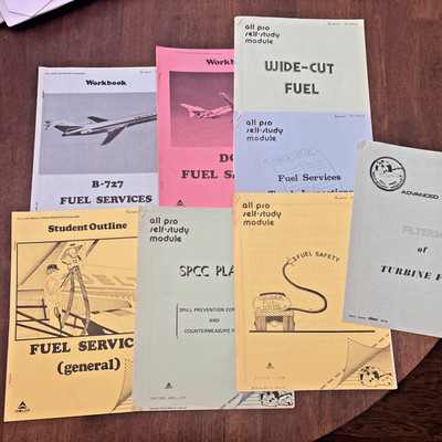 Lot of 8 Delta Airlines Fuels Services B-727 DC-9 Workbooks Study Books 1970s