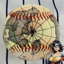 Unforgettaball Globe Antiqued Souvenir Baseball Ball