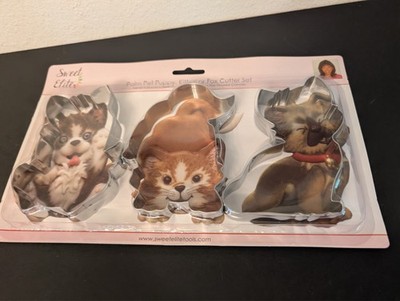 Sweet Elite Cookie Cutters Palm Puppy Kitten Fox 3 Cutters - NIB - 4.75'' Tall