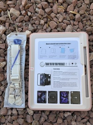 Pink Protection Case, 360 degree rotation, ipad 10th gen, great for on the go!