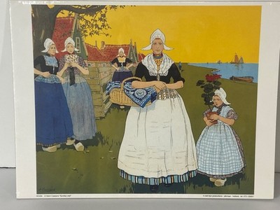 Henri Casssier's Print ''Sunday Visit'' 1970 Klyn Prod. Unframed 10''x 13''W Belgium