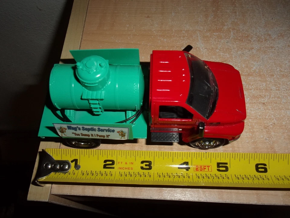 New Ray Chevy Kodiak C4500 Custom Septic Tank Pumper Truck Red 1:43 READ - Image 3 of 4