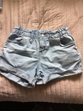 Cat  Jack Girls Denim Shorts Blue M 7/8 Stretch Pockets Casual School
