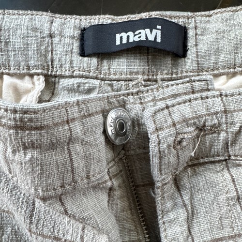 Mavi Nate Nate 7" Inseam Shorts Beige Brown Checked Shorts - Picture 2 of 18