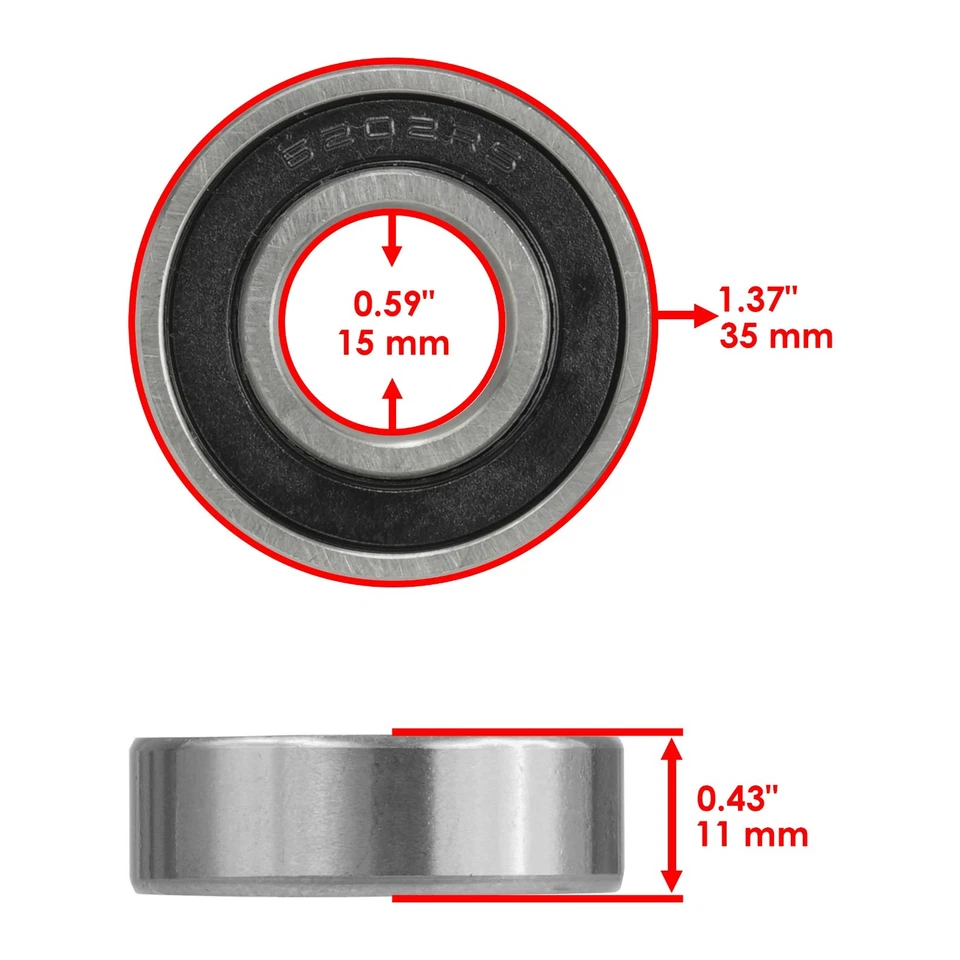 Kit de sellos de rodamientos de bolas de rueda trasera para Yamaha Mx125 1974 1975 1976 Foto 2 de 4