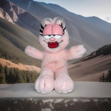 VTG Garfield Arlene Plush Fine Toys 1978 Paws Bean Bag Sitting 8  Pink Cat