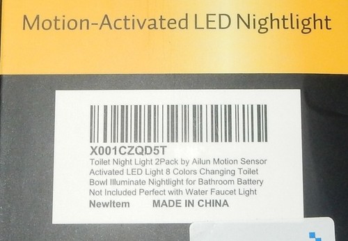 One Ailun Motion-Activated LED Toilet Nightlight, 8 Colors - Picture 7 of 11