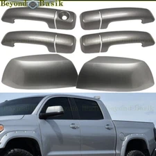 For 2007-2021 Toyota Tundra CrewMax Door Handle COVERS+Mirrors 1D6 SILVER SKY