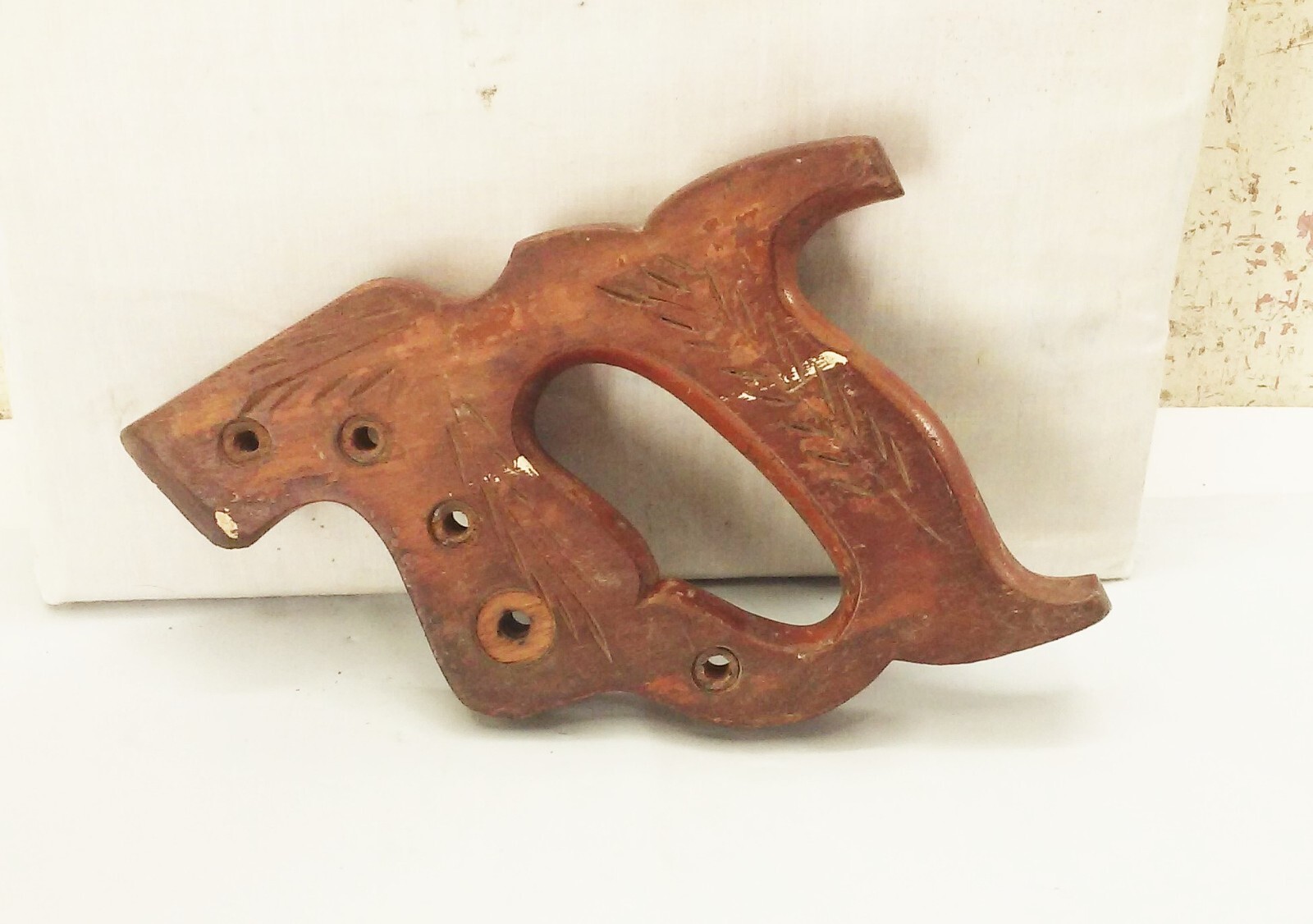 Vtg Disston USA hand saw wood handle 5 screw D-Series