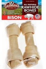 Tasman's Natural Pet Bison Rawhide Bones for Dogs.  No harmful chemicals. New.