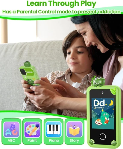 32G Card Kids Smart Phone for 3-10 Boys Girls Green Dinosaur Toys Birthday Gift - Picture 5 of 8