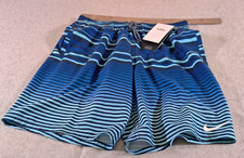 Nike Men's Swim Short Four-Way Stretch Bue Striped Size Small