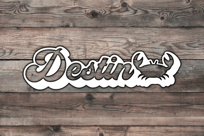 Destin Florida with Crab Decal Sticker Vinyl Graphics