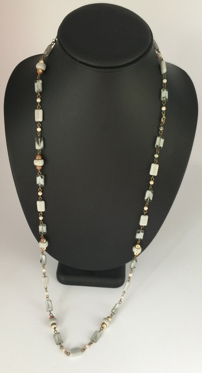 Collier Long Perles Multicolore Années 2000 - Collier De Perles Vintage, Occasion
