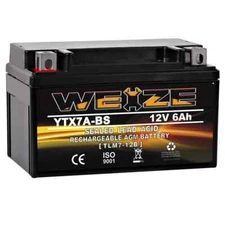 Weize YTX7A-BS High Performance - Maintenance Free - Sealed AGM Motorcycle Ba...