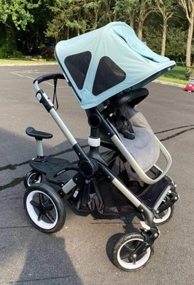 Bugaboo Fox 2 Grey Melange With Grey Footmuff And Blue Summer Canopy